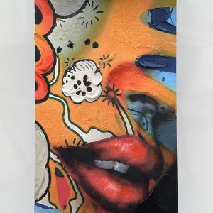 Skateboard - Graffiti Woman Face - Blue Genuine For Sale
