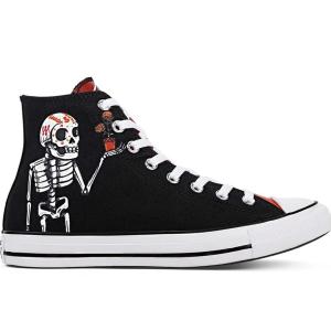 Zapatilla Converse Chuck Taylor HI (Dia De Los Muertos) Unisex Negro Cheap Pice Top Quality
