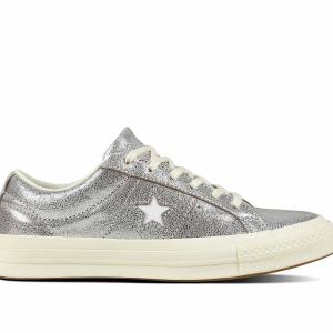 Zapatilla Converse One Star Mujer Plateado Free Shipping High Quality