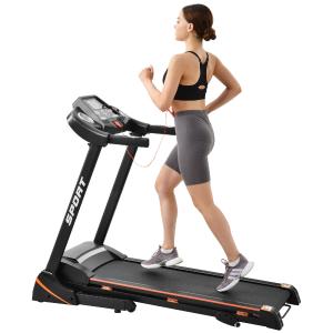 Folding Electric 3.5Hp Treadmill With Incline Medium Running Machine Motorised LCD Gym 330Lbs Folding Treadmill Electric Motorized Power 14.8Km / H Running Fitness Machine Gym - Black Discount Inexpensive