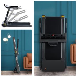 Folding Electric 3.5Hp Treadmill Medium Running Machine Motorised Gym 330Lb, Portable Compact Treadmill Foldable For Home Gym Fitness Workout Jogging Walking, Electric Motorized Power 14Km / H - Gray Sale Best Wholesale