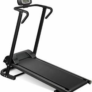 Folding Manual Walking Treadmill, Non-Electric Treadmill With Armrests And Lcd Display, Suitable For Aerobic Sport Fitness Equipment In Home Gym, Office, Apartment - Black Free Shipping Factory Outlet