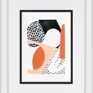 Luminous Tumble I By Laura Marshall Mirrored Frame - Red Stockist Online