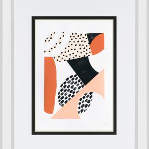 Luminous Tumble II By Laura Marshall Mirrored Frame - Red Discount Free Shipping