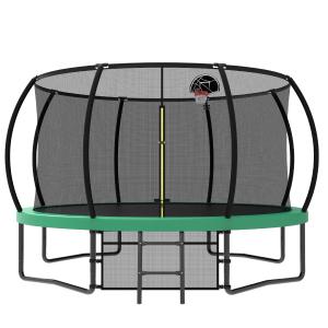 12' Recreational Kids Trampoline With Safety Enclosure Net & Ladder, Outdoor Recreational Trampolines Discount From China