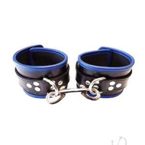 Leather Ankle Cuffs Black/blue Best Pices For Sale