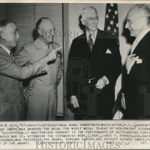 1947 Press Photo Dwight Eisenhower awards Herbert Bayard Swope WWII Merit Medal Best Wholesale Sale Online