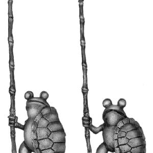 (100FRG09) Frog, with pike & turtle shell shield View Cheap Pice