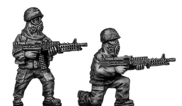 (100MOD162) 1980s US Soldier, MOPP gear/helmet, witn M-60 How Much Cheap Online