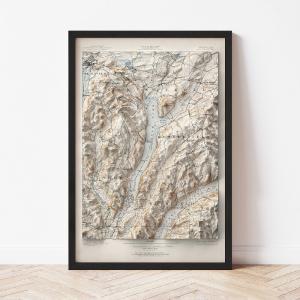 Otsego Lake Relief Map (1909 Reproduction) Cheap Factory Outlet