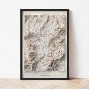 Reno, NV Relief Map (1893 Reproduction) Free Shipping Largest Supplier