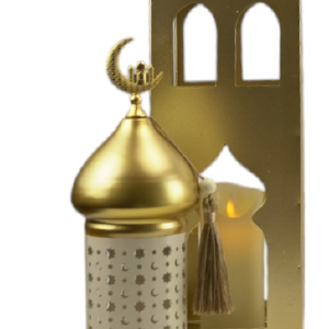 Gold Dome Ivory LED Lantern  (24739-4) Cheapest Online
