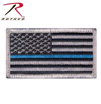 Thin Blue Line Police U.S. Flag Patch - Hook Back Clearance From China