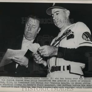 1949 Press Photo Johnny Cooney Braves manager & announcer RedHoffman - net16269 Outlet Online