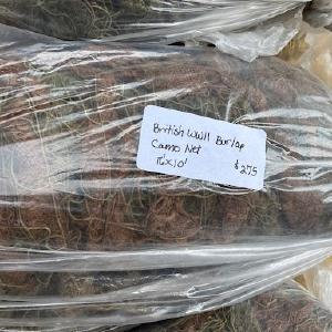 Vintage British WWII 160 sq/ft Burlap Camo Netting Big Discount Online