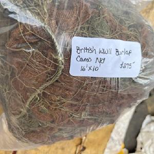 Vintage British WWII 160 sq/ft Burlap Camo Netting Free Shipping Cheap Online