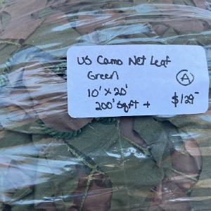 Vintage US Military 200 sq/ft "Leaf" Camo Netting Clearance Big Discount