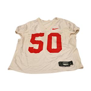 Ohio State Buckeyes Practice Used White Nike Jersey #50 Size L (OSU LOA) Clearance Online Amazon