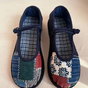 Women Ethnic Summer Patch Spliced Cotton Shoes Clearance Official
