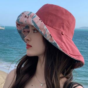 Women Summer Flower Dual-side Wearing Sunproof Hat Buy Cheap Discount