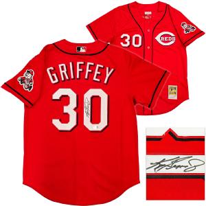 REDS KEN GRIFFEY JR. AUTOGRAPHED RED M&N 2005 JERSEY 44 BECKETT 234582 Pre Order