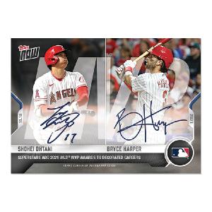 SHOHEI OHTANI & BRYCE HARPER DUAL SIGNED MVP AWARD TOPPS NOW AUTO CARD #OS-42A Clearance Sast