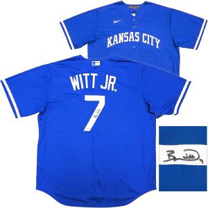 ROYALS BOBBY WITT JR. AUTOGRAPHED BLUE NIKE JERSEY XL BECKETT WITNESS 228964 Clearance Pictures