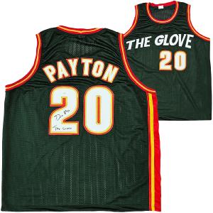 SONICS GARY PAYTON AUTOGRAPHED DARK GREEN JERSEY THE GLOVE JSA 215725 Discount Big Sale