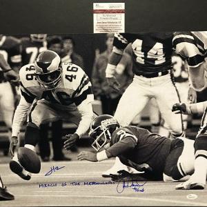 Signed HERM EDWARDS JOE PISARCIK Miracle At The Meadowlands 16x20 Photo JSA COA Buy Cheap For Nice