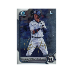 Oswaldo Cabrera New York Yankees Autographed Signed 2022 Bowman Chrome 1st Prospect Card (CX Auth) Deals Cheap Online