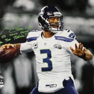 Russell Wilson Autographed Framed 24x30 Canvas Seahawks SB 1/48 Beckett WE98425 From China Cheap Pice