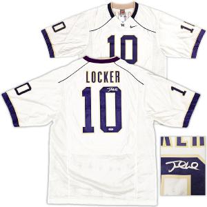 WASHINGTON JAKE LOCKER AUTOGRAPHED SIGNED WHITE NIKE JERSEY SIZE XL PSA 16374 Manchester