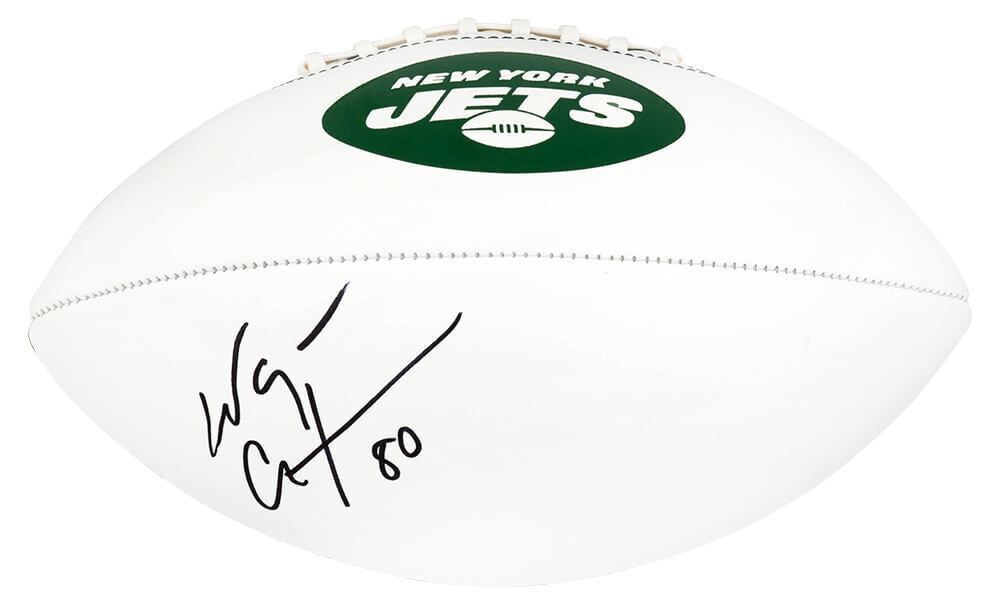 Wayne Chrebet Signed Jets Franklin Logo White Panel F/S Football -(SCHWARTZ COA) Manchester Sale Online