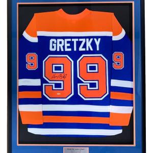 Wayne Gretzky Signed Framed Edmonton Oilers Blue 1986-87 M&N Hockey Jersey UDA Discount Latest