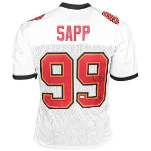 Warren Sapp Signed HOF 13 Inscription Tampa Bay White Football Jersey (BECKETT ) Sale Popular