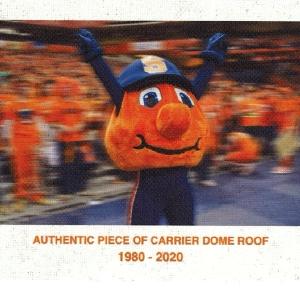 Syracuse University Authentic Piece Of Carrier Dome Roof with Printed Otto the Orange Mascot ( 9x7) Online Online Outlet Sale
