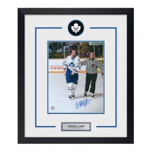 Wendel Clark Autographed Toronto Maple Leafs Puck Logo 23x27 Frame Outlet Locations Sale Online