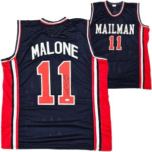 TEAM USA KARL MALONE AUTOGRAPHED SIGNED BLUE JERSEY JSA STOCK #215761 Buy Cheap Order