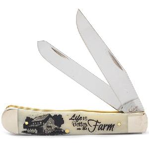 Case Knife 9100582 Farm Life Smooth Trapper - CLOSEOUT - Only 1 Left! Cheap View