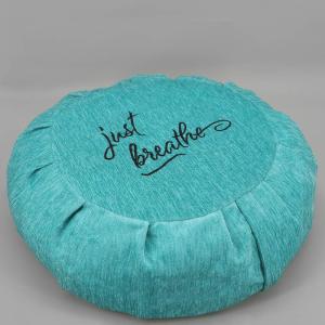 Just Breathe Turquoise Chenille Meditation Zafu Cushion, Buckwheat Insert Cheapest Pice Cheap Pice