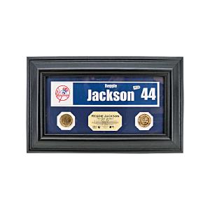 Reggie Jackson New York Yankees 2012 Game Used Locker Room Nameplate Framed Photo Mint Collage LE 1/1 (MLB Holo) Discount Fast Delivery