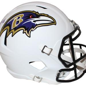 Ray Lewis Autographed Baltimore Ravens F/S Flat White Helmet HOF BAS 28511 With Mastercard For Sale