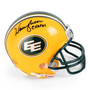 Warren Moon Signed Edmonton Eskimos Riddell Mini Football Helmet with Note Discount Choice