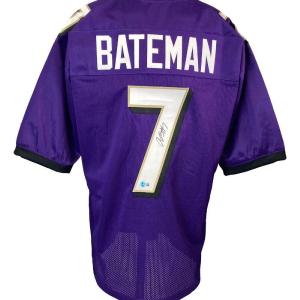 Rashod Bateman Baltimore Signed Purple Football Jersey BAS Clearance Supply