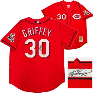 REDS KEN GRIFFEY JR. AUTOGRAPHED RED M&N 2005 JERSEY 48 BECKETT 234581 Buy Cheap Pices