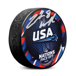 Zach Werenski Signed Team USA NHL 4 Nations Face-Off Hockey Puck With Credit Card Cheap Pice