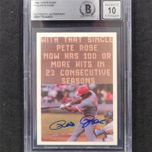 Pete Rose signed 1985 Topps #120 Cincinnati Reds Trading Card BAS BGS 10 auto Free Shipping Best Place