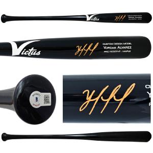 YORDAN ALVAREZ AUTOGRAPHED BLACK VICTUS PLAYER MODEL BAT ASTROS BECKETT WITNESS Clearance Pictures