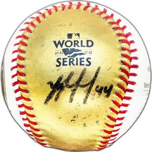 Yordan Alvarez Autographed 2022 Gold WS Baseball Astros Beckett W381821 Countdown Package Cheap Pice