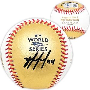 YORDAN ALVAREZ AUTOGRAPHED 2022 GOLD WS GOLD MLB BASEBALL ASTROS BECKETT 215396 Cheap Best Sale